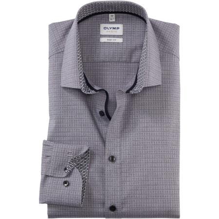 OLYMP Level Five Overhemd zwart, Faux-uni