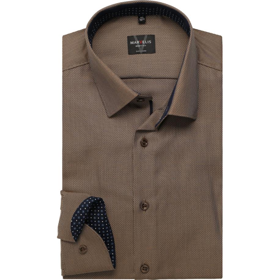 Marvelis Overhemd bruin, Faux-uni Bruin