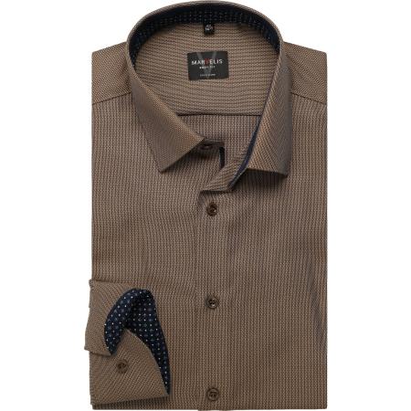 Marvelis Overhemd bruin, Faux-uni
