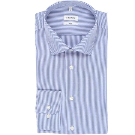 Seidensticker Overhemd middenblauw, Gestreept