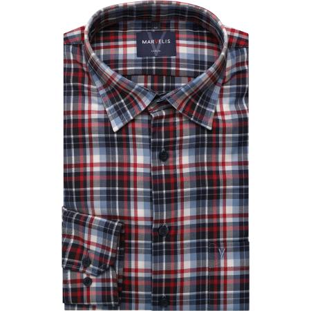 Marvelis Casual Overhemd rood, Ruit