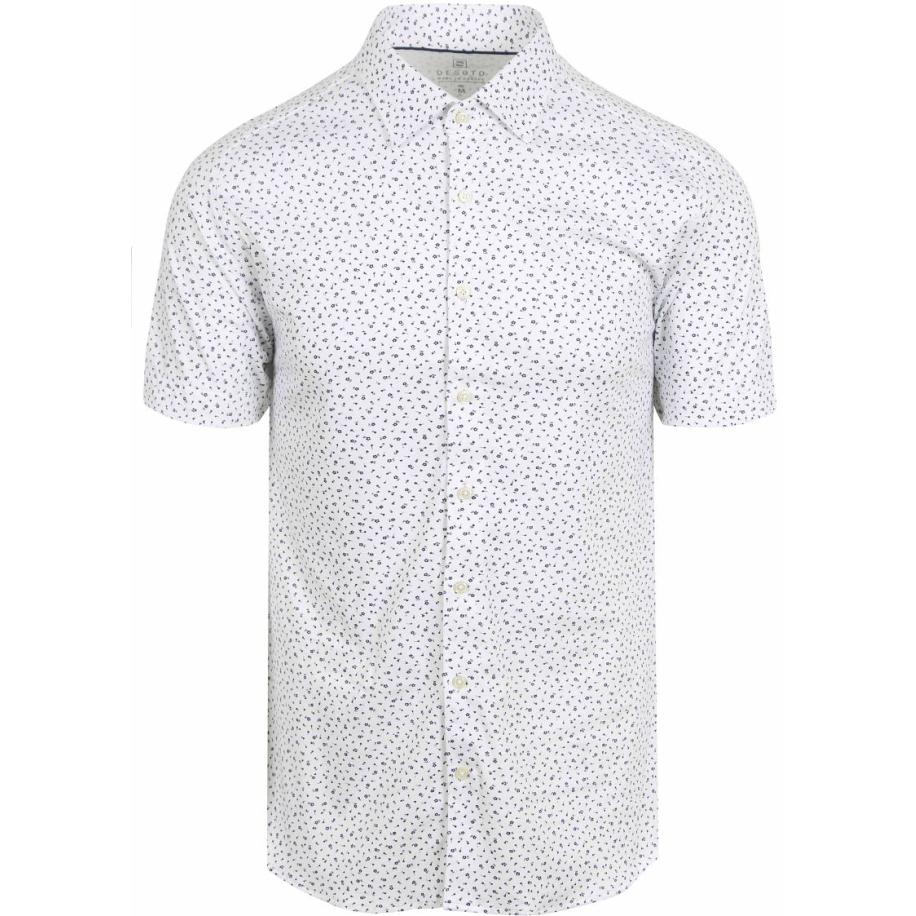 Desoto Short Sleeve Jersey Overhemd Print Wit Wit