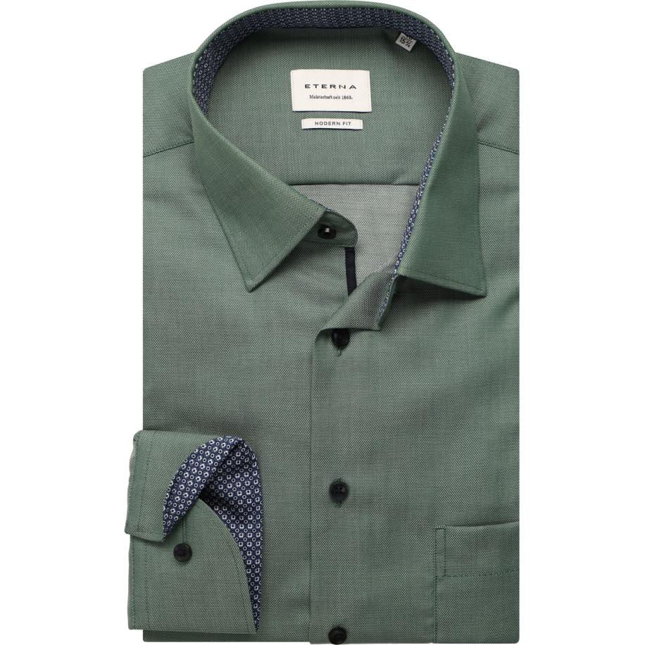 ETERNA Overhemd groen, Gestructureerd Groen