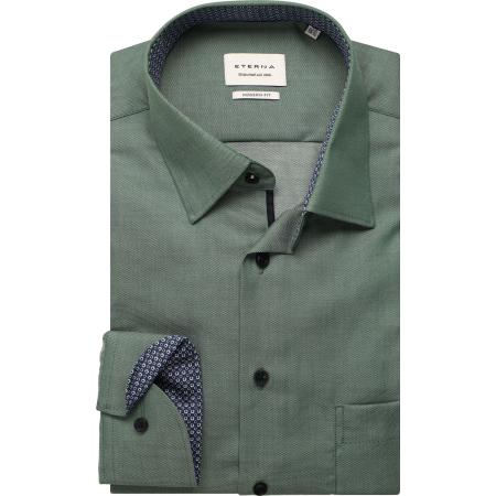 ETERNA Overhemd groen, Gestructureerd