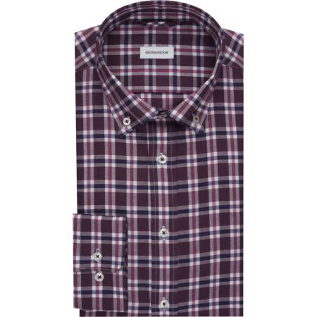 Seidensticker Flanellen Overhemd rood, Ruit