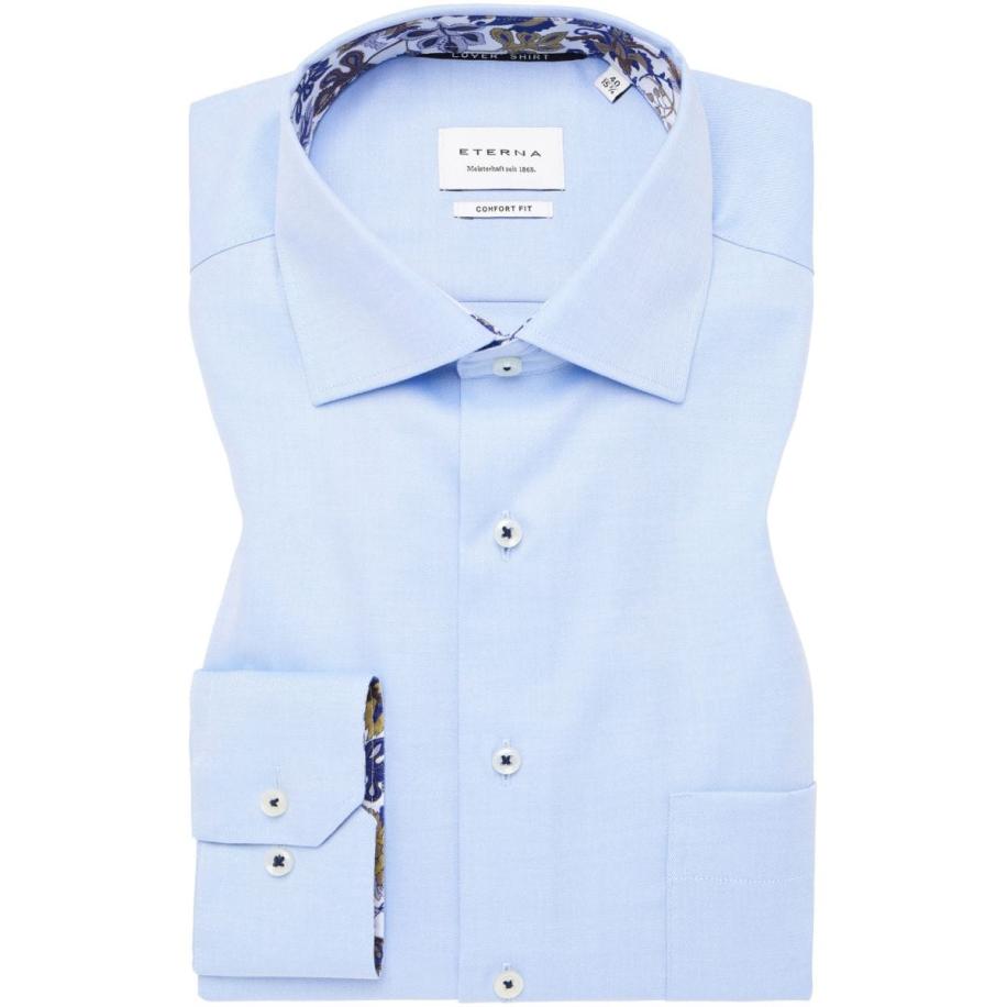 ETERNA Cover Shirt Overhemd lichtblauw, Effen Blauw