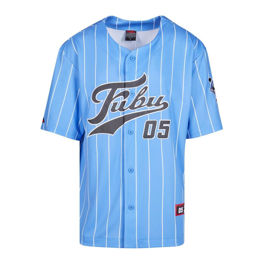 Fubu FUBU Overhemd Fubu Varsity lichtblauw / antraciet / wit -