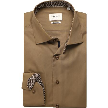 ETERNA Overhemd beige, Effen