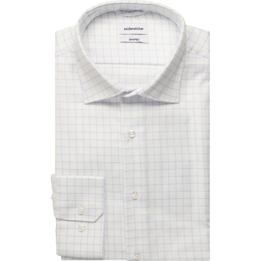 Seidensticker Overhemd lichtblauw, Ruit Blauw