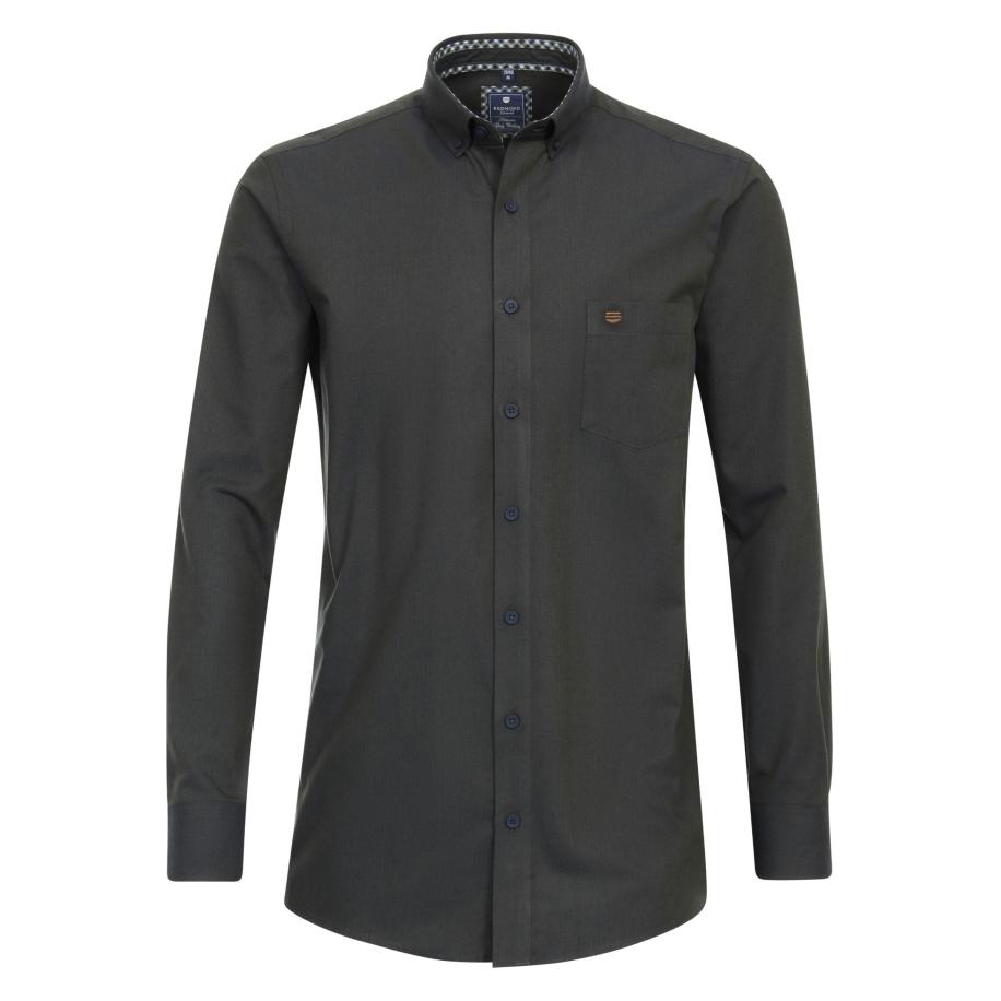 Redmond Casual Overhemd groen, Effen Groen