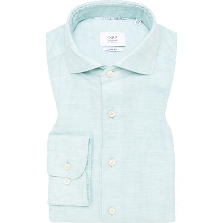 ETERNA 1863 Linnen Overhemd lichtgroen, Effen