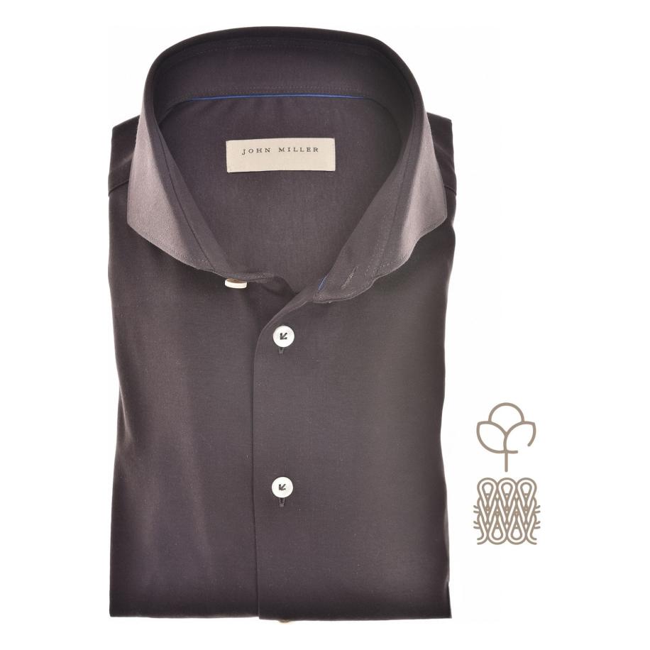 John Miller Jersey shirt bruin, Effen Bruin