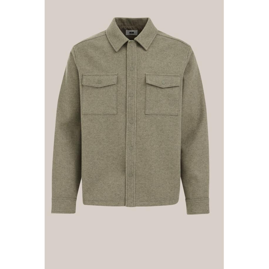 WE Fashion Heren regular fit overshirt - Relaxed Fit - Pastelgroen - Maat: S Groen