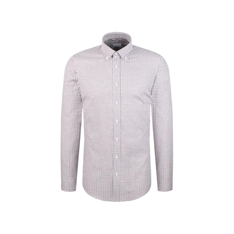 Seidensticker SEIDENSTICKER Zakelijk overhemd Schwarze Rose grijs / wit -