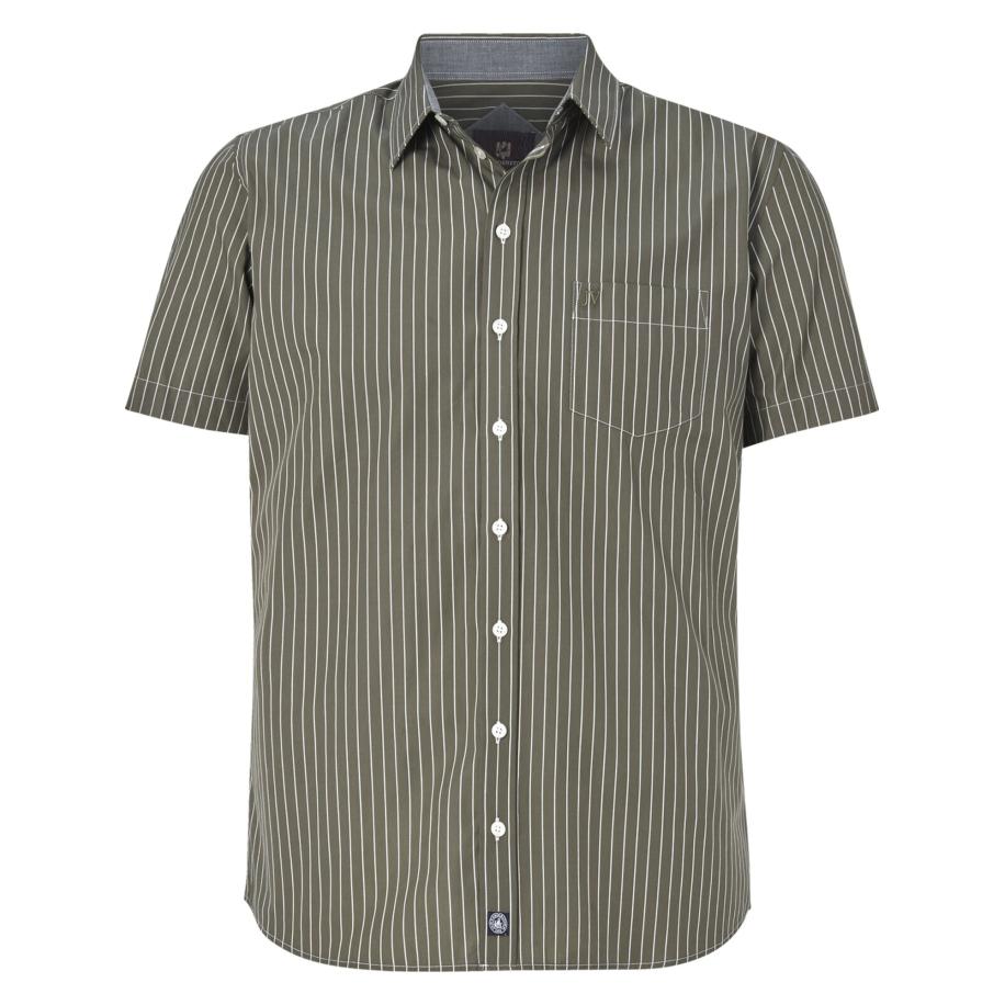 jan vanderstorm Jan Vanderstorm Overhemd Perttu olijfgroen / wit -