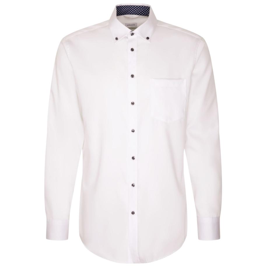 Seidensticker Overhemd wit, Effen Wit