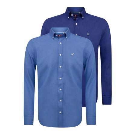 Williot Williot Overhemd blauw / navy / wit