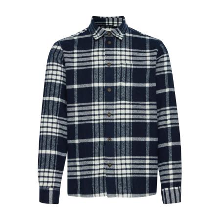 Solid !Solid Overhemd Nab nachtblauw / offwhite