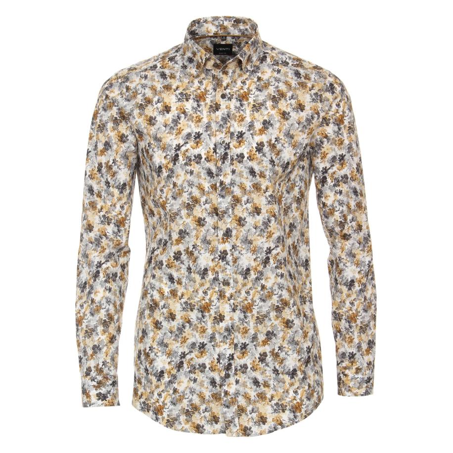 Venti Overhemd geel, Bedrukt Geel