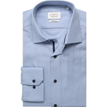 ETERNA Overhemd hemelsblauw, Gestructureerd