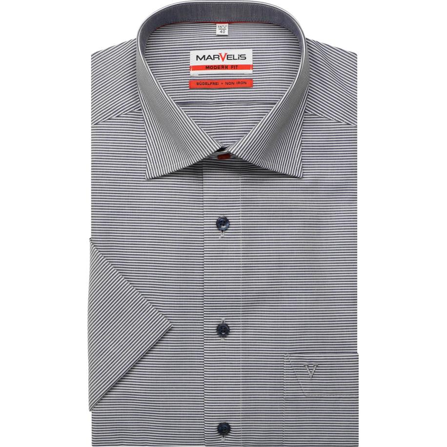 Marvelis Overhemd Korte mouw marine Blauw
