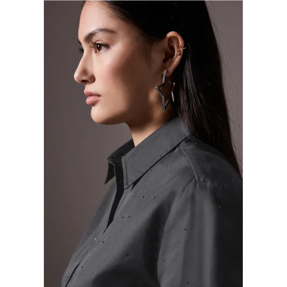 Street One Glinsterende blouse Grijs