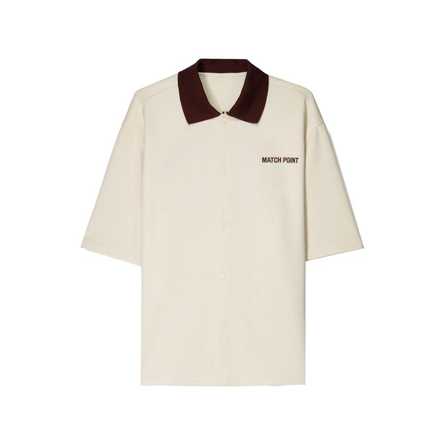 Bershka Bershka Overhemd wijnrood / offwhite -