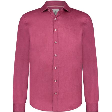 State Of Art Overhemd Linnen Kersenrood