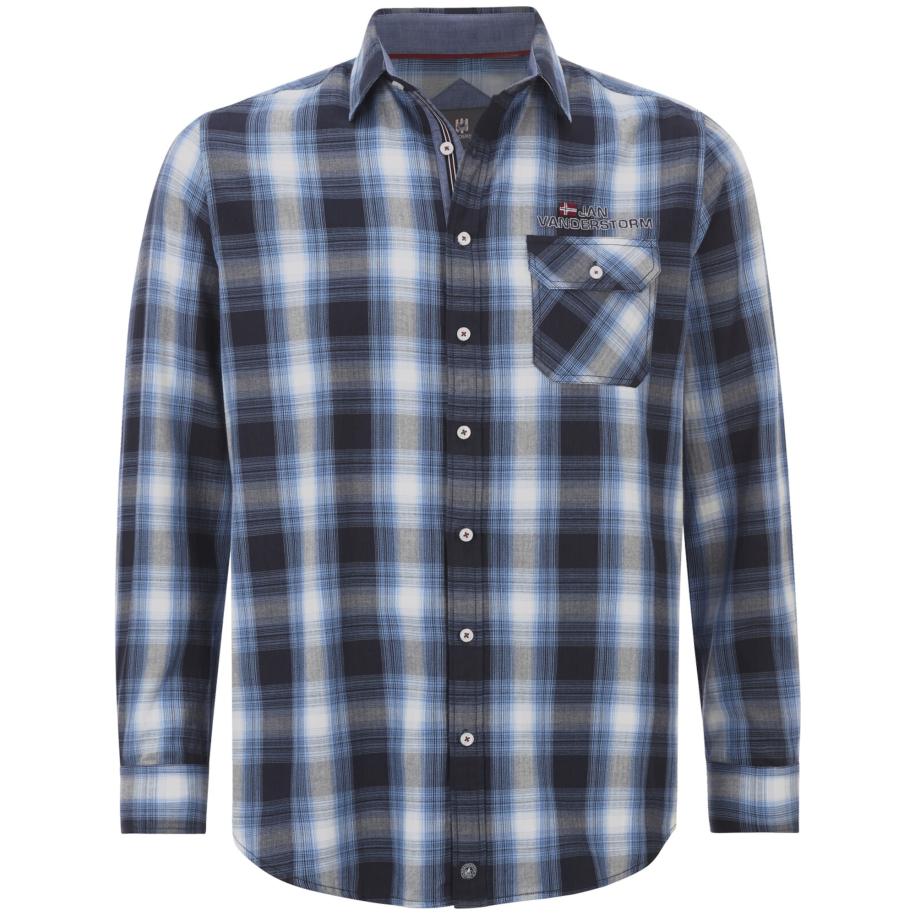 jan vanderstorm Jan Vanderstorm Overhemd Kaitar navy / lichtblauw / donkerblauw -