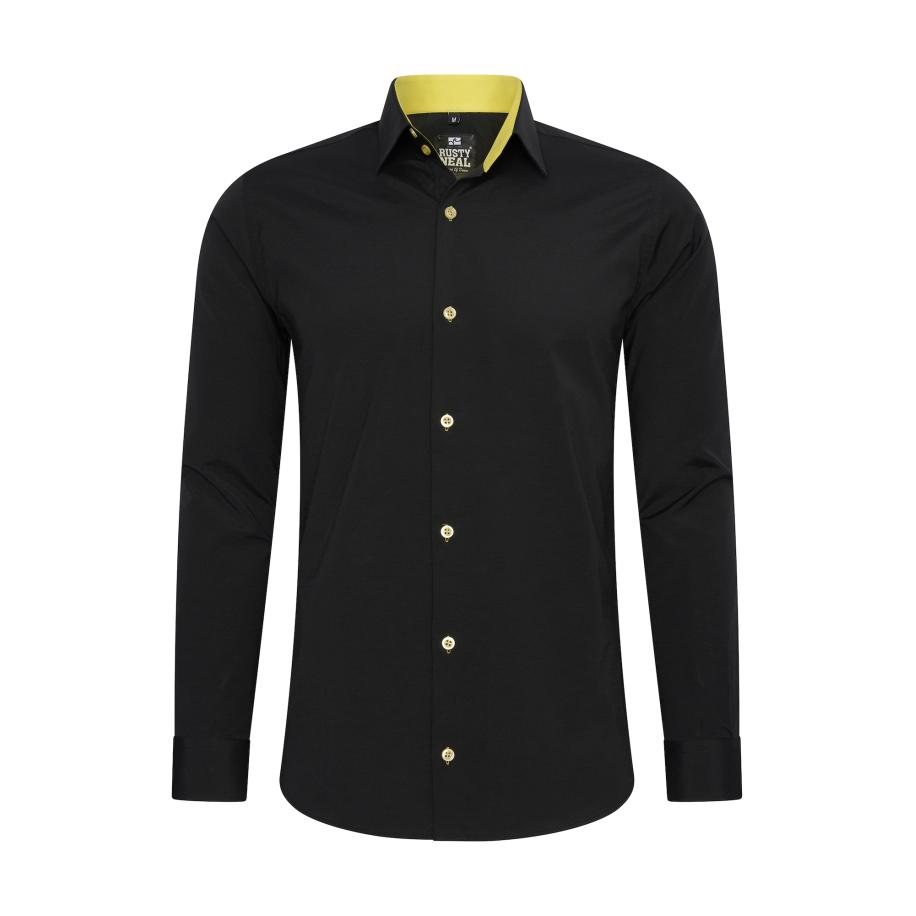 Rusty Neal Rusty Neal Overhemd geel / zwart -