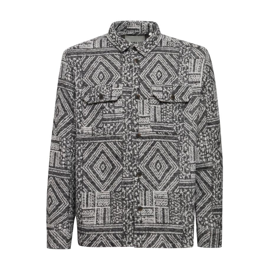 Solid !Solid Overhemd stone grey / zwart -