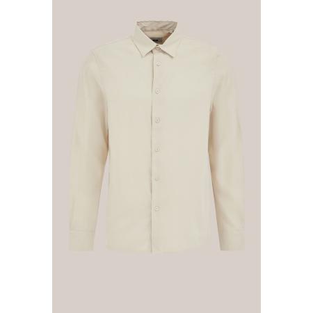 WE Fashion Heren regular fit overhemd - Regular fit - Beige - Viscose - Maat: XS