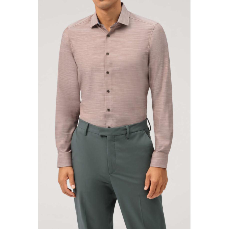 OLYMP Level Five Overhemd bruin, Faux-uni Bruin