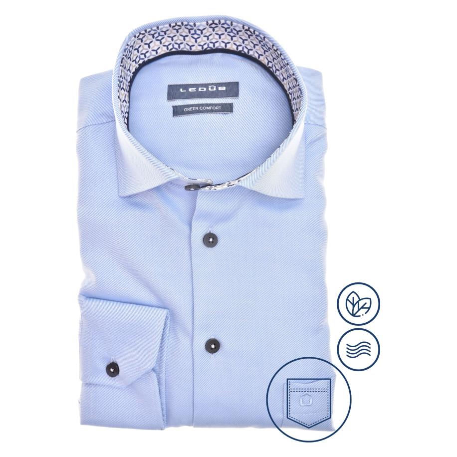 Ledȗb Overhemd lichtblauw, Effen Blauw
