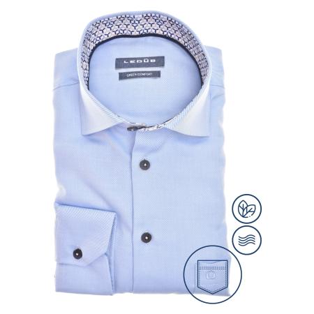 Ledȗb Overhemd lichtblauw, Effen