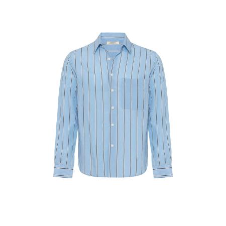 Antioch Antioch Overhemd lichtblauw / donkerbruin / wit