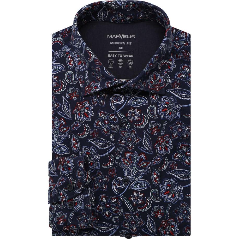 Marvelis Performance Jersey shirt marine, Bedrukt Blauw