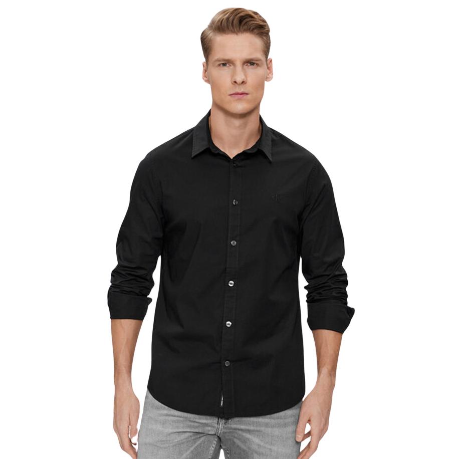 Calvin Klein Overhemd Slim Stretch Zwart
