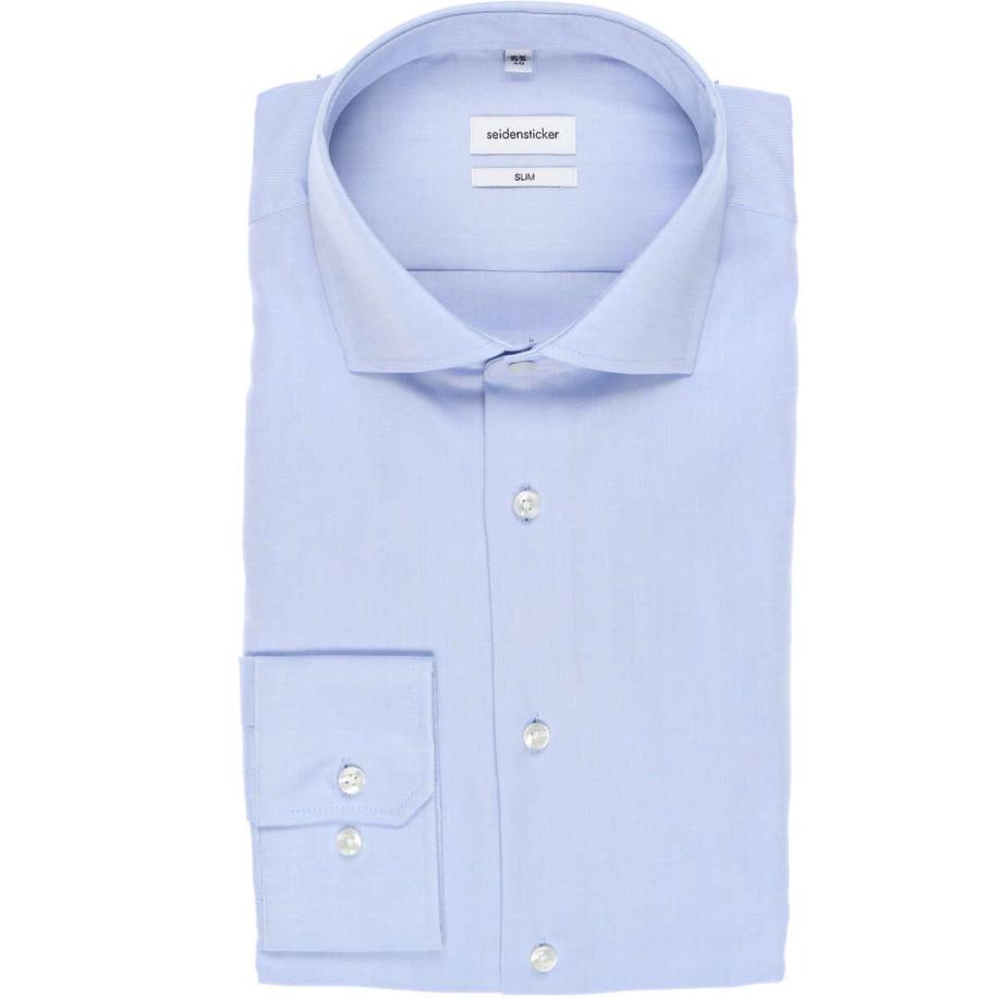 Seidensticker Overhemd lichtblauw, Effen Blauw