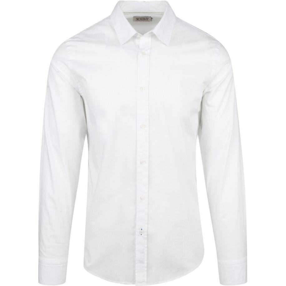 Scotch and Soda Slim-Fit Overhemd Wit Wit