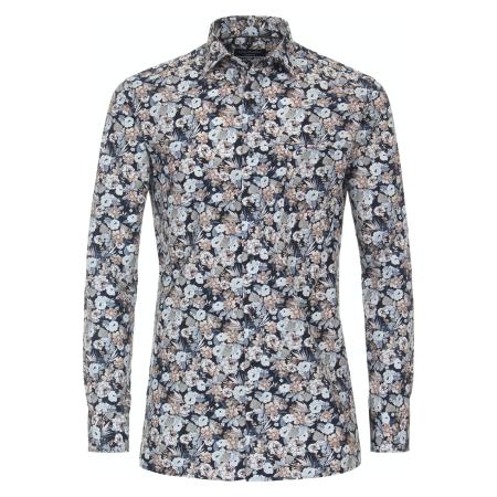 Casa Moda Overhemd blauw, Bedrukt