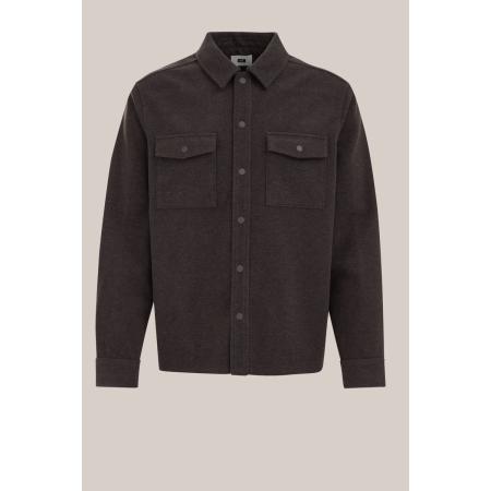 WE Fashion Heren regular fit overshirt - Relaxed Fit - Donkerbruin - Maat: XXXL