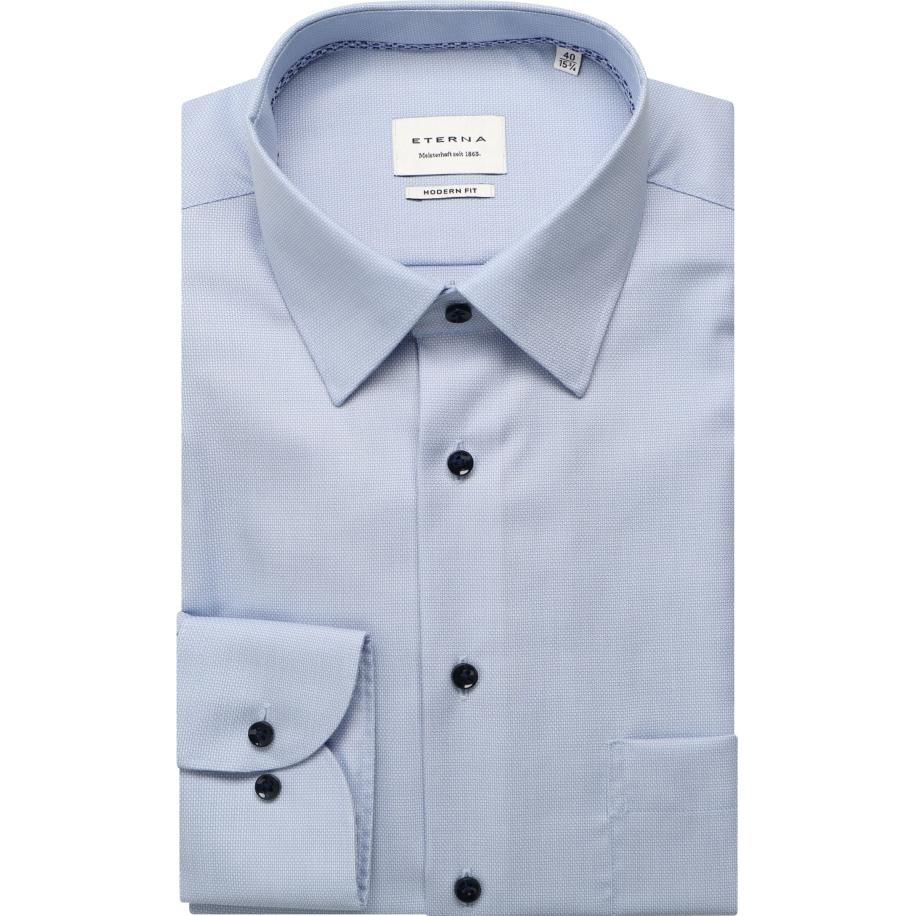 ETERNA Overhemd ML6 (vanaf 68 CM) middenblauw Blauw