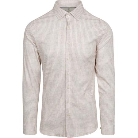 Desoto Overhemd Monochrome Streep Beige