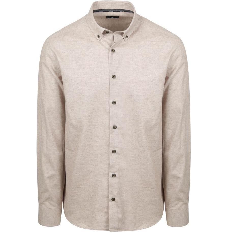 State Of Art Heavy Twill Overhemd Beige Bruin