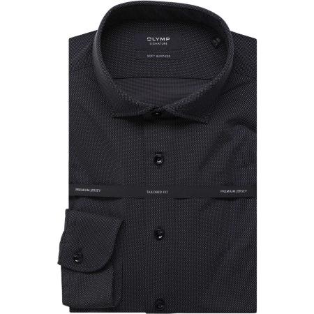 OLYMP SIGNATURE Soft Business Overhemd donkerblauw, Motief