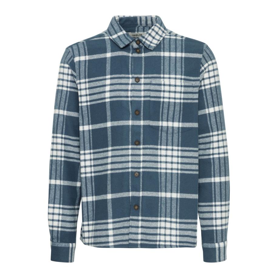 Solid !Solid Overhemd Nab donkerblauw / offwhite -