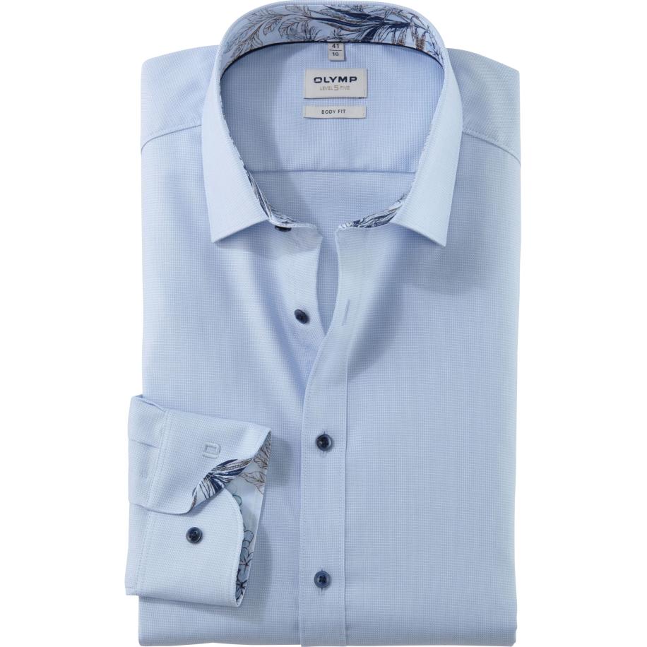 OLYMP Level Five Overhemd blauw, Faux-uni Blauw