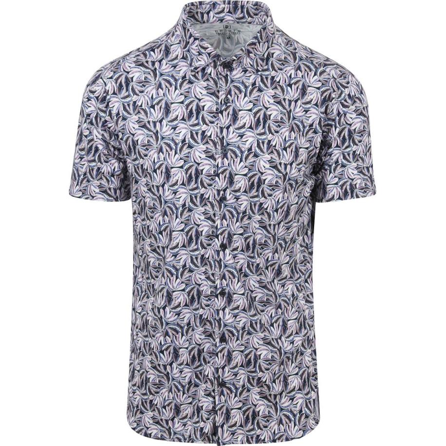 Desoto Short Sleeve Jersey Overhemd Bloemenprint Paars Paars