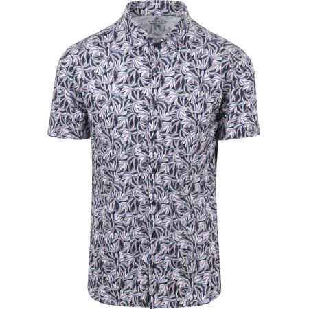 Desoto Short Sleeve Jersey Overhemd Bloemenprint Paars